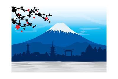 400x267 Mountain Fuji Japan Sakura View Landscape Travel Place Vector Art