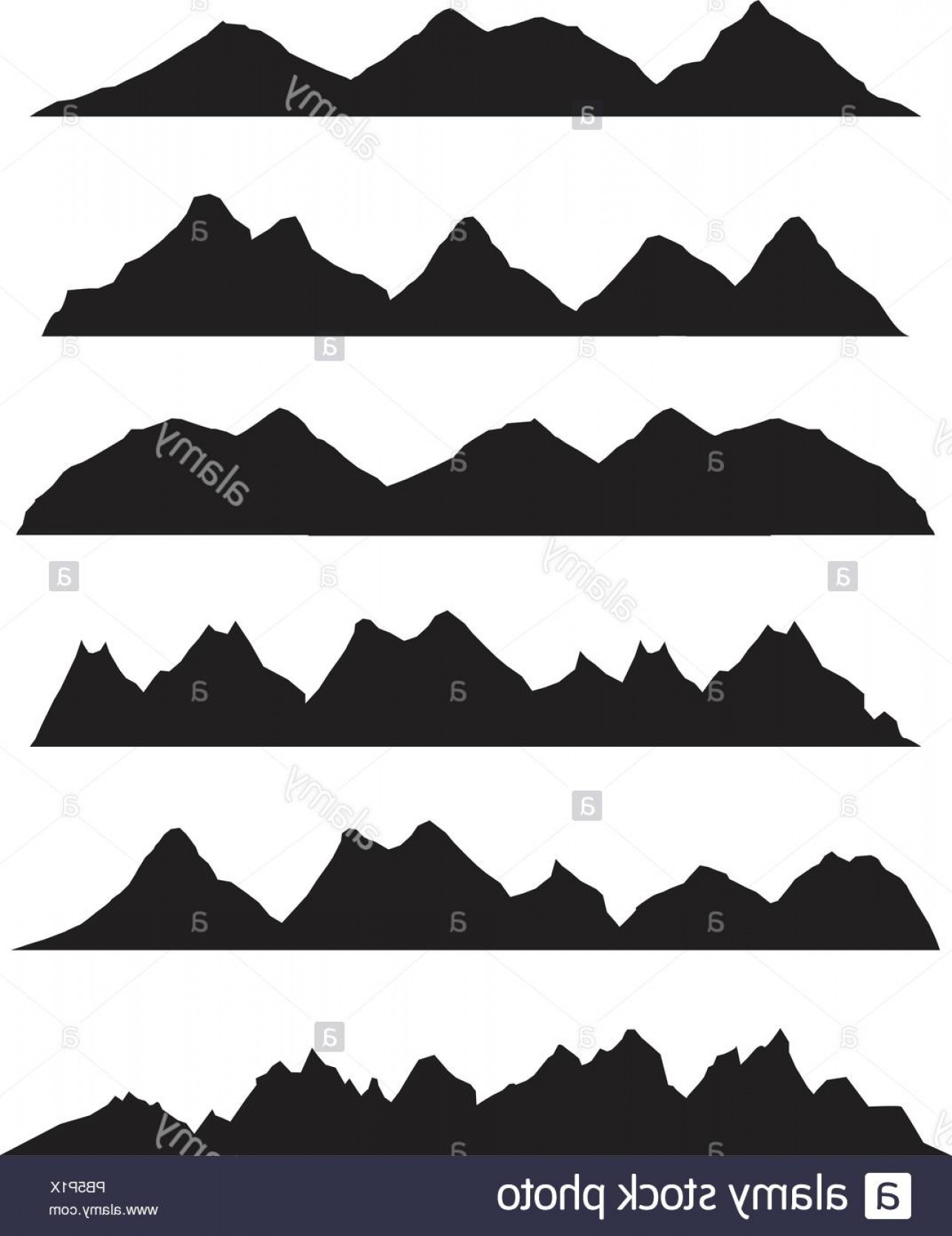 1286x1668 Mountains Silhouette Landscape In Panoramic Illustration Set Image