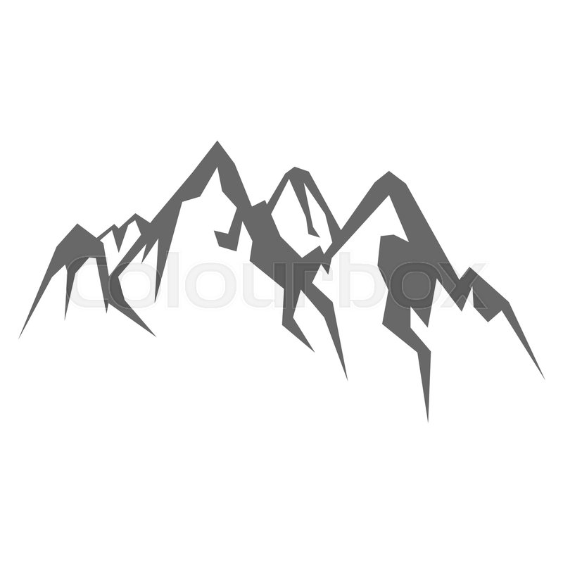 800x800 Rock Mountain Silhouette Vector Stock Vector Colourbox