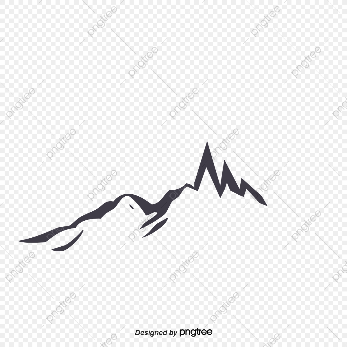 1200x1200 Vector Mountain Silhouette, Deep Color, Vector, Mountain Peak Png