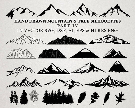Download Mountain Silhouette Vector at Vectorified.com | Collection ...