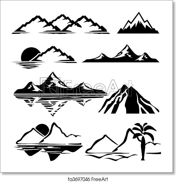 561x581 Free Art Print Of Mountains Icons Set Of Vector Icons