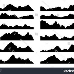 300x300 Mountains Vector Mountain Range Silhouette Isolated Illustration