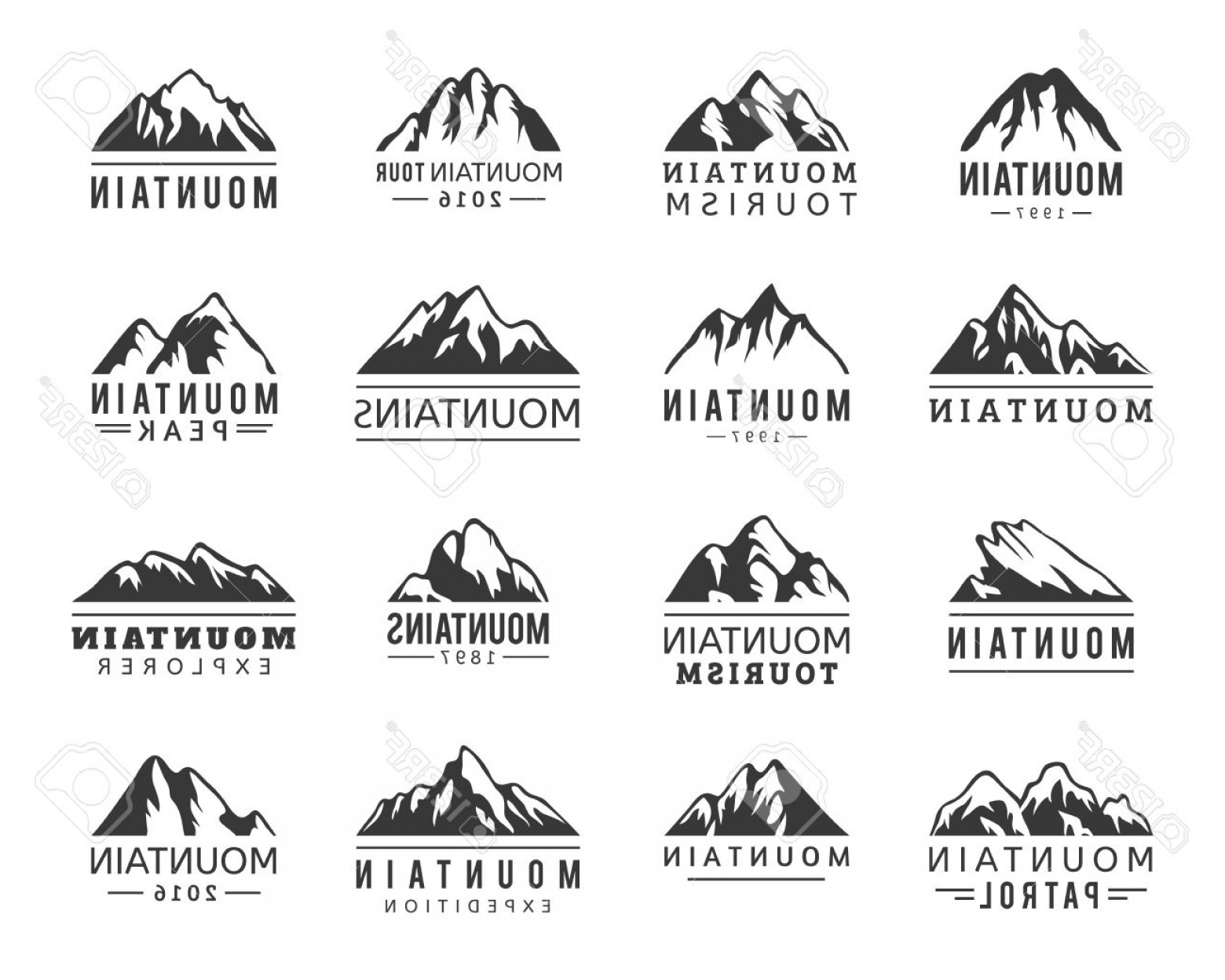 1560x1248 Photostock Vector Mountain Vector Icons Set Set Of Mountain