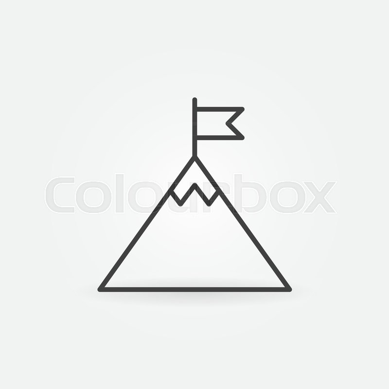 800x800 Flag On Mountain Top Vector Outline Stock Vector Colourbox
