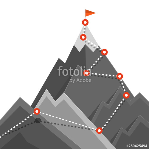 500x500 Path To Mountain Top Success Jurney Concept Vector Climbing