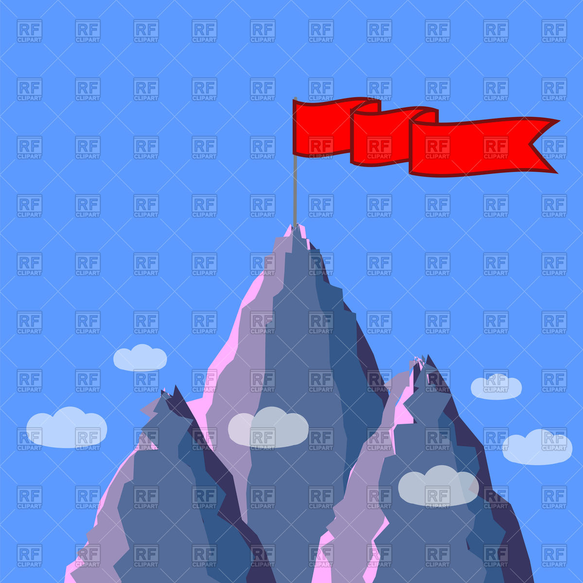 1200x1200 Red Flag On Top Of Mountain Vector Image Of Backgrounds, Textures