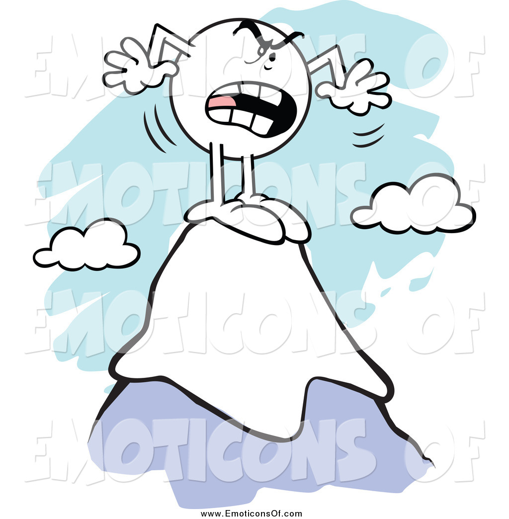 1024x1044 Clip Art Vector Cartoon Of A Screaming Emoticon On A Mountain Top