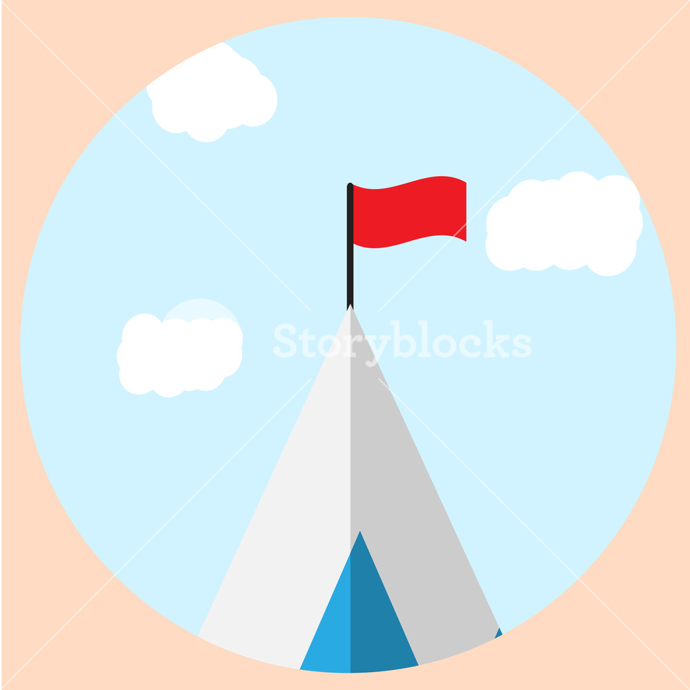 1000x1000 Top Of Mountain With Flag Goal Icon Mountain Climbing