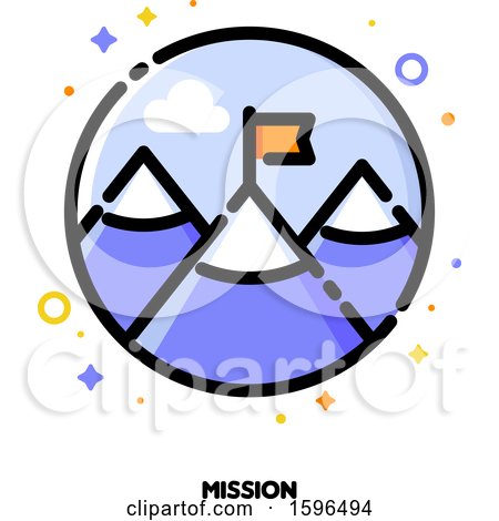 450x470 Clipart Of A Mountain Top Flag And Mission Text Icon