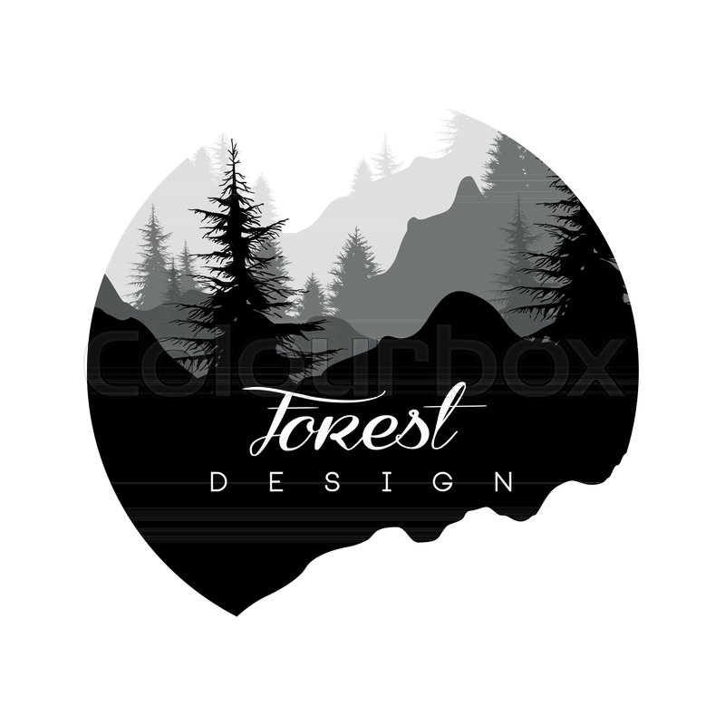 800x800 Forest Logo Design, Nature Landscape Stock Vector Colourbox