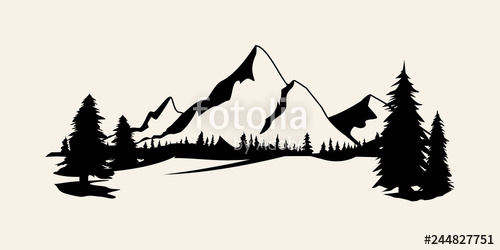 500x250 Mountains Silhouettes Mountains Vector, Mountains Vector