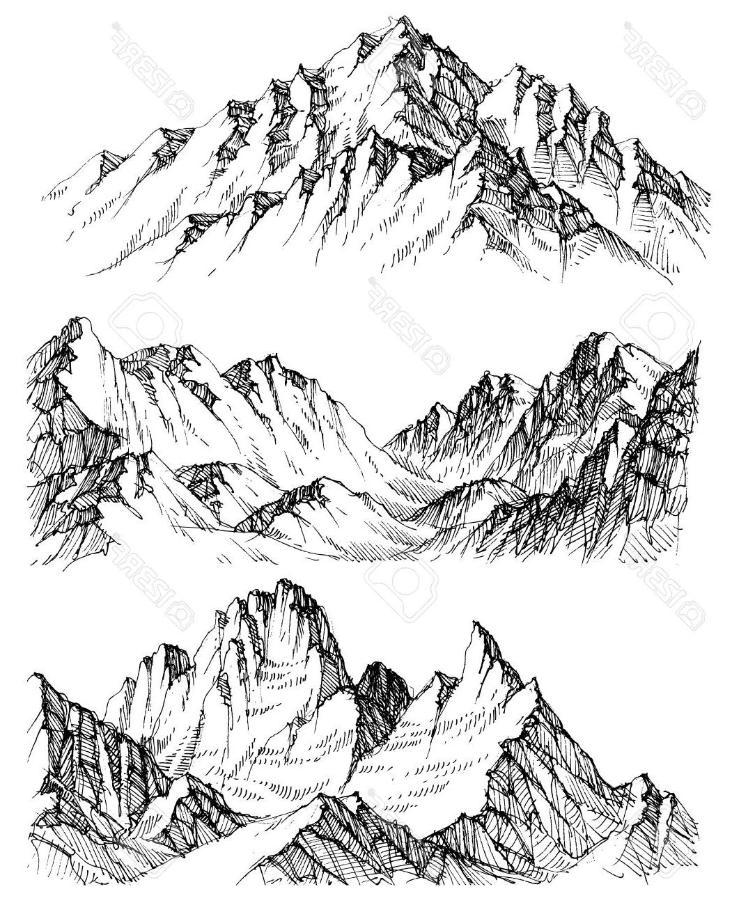 1051x1300 Top Drawings Of Mountains And Trees Vector Design Free Vector
