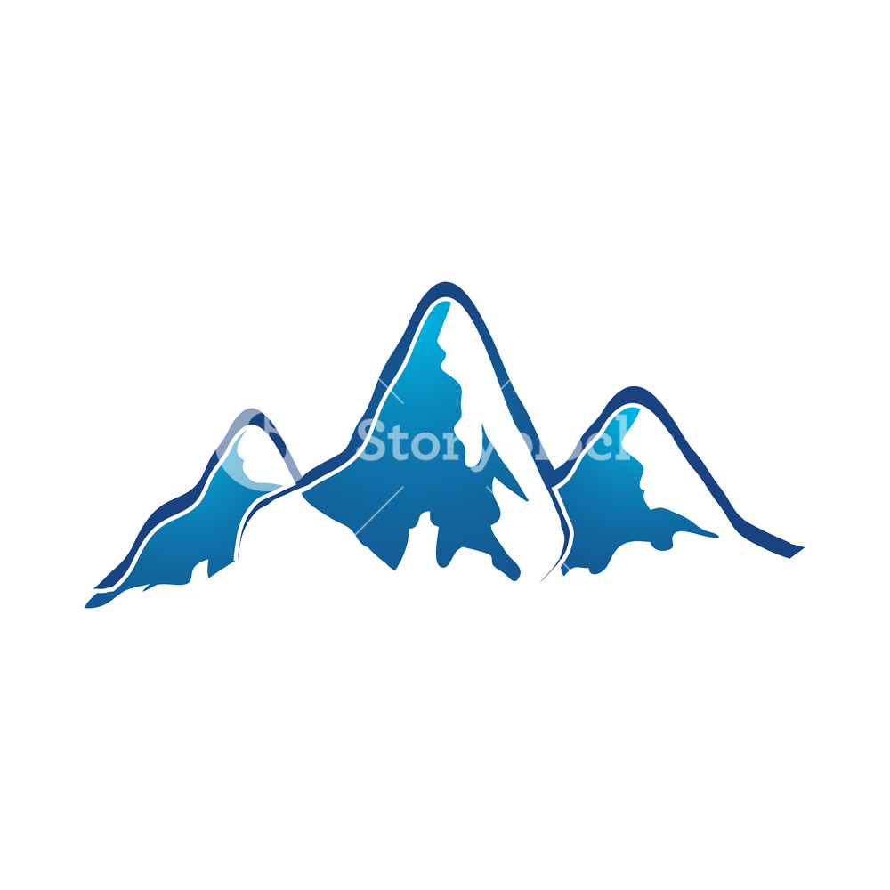 1000x1000 Mountain Logo, Elegant Mountain Vector Logo Design Illustrator