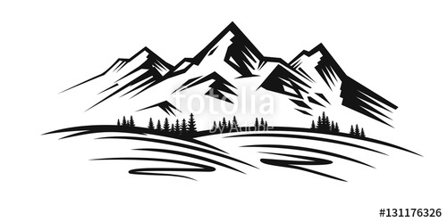 500x249 Mountain Vector Black Stock Image And Royalty Free Vector