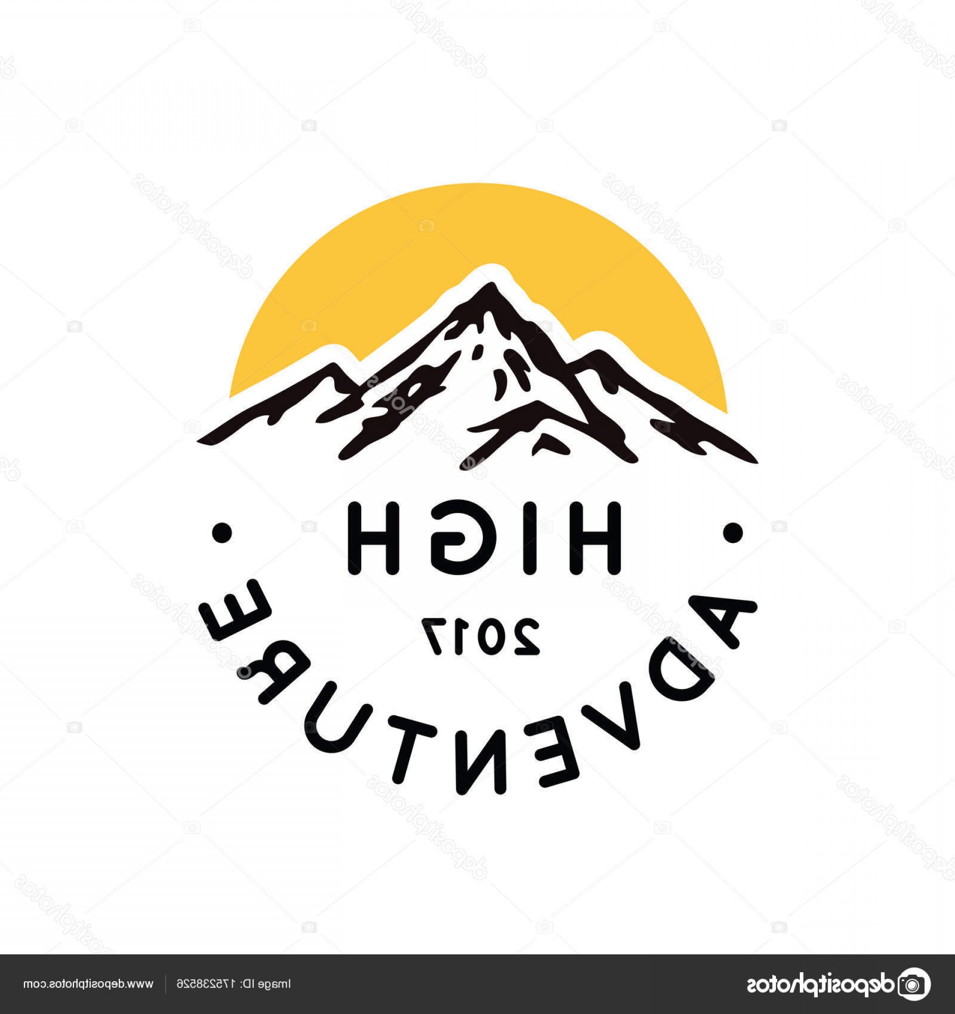 1920x2040 Stock Illustration High Adventure Mountains Vector Badge Soidergi