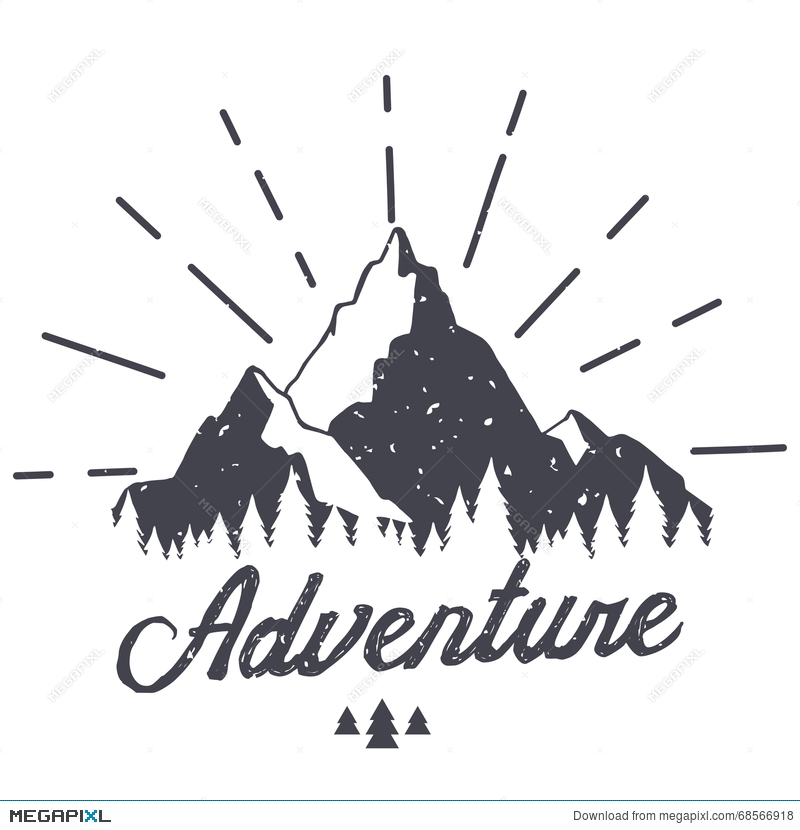 800x830 Vector Mountain With Texture Sketch Illustration With Quote