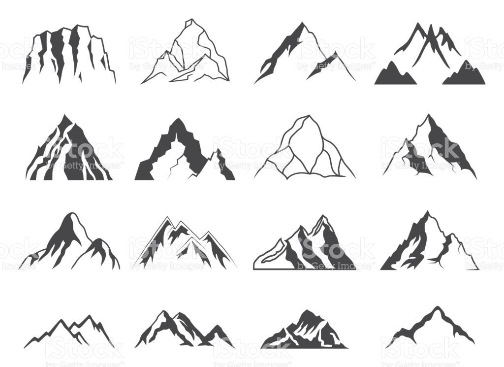 Set Of Sixteen Vector Mountain Shapes For Icons Camping Mountain 1024x745 Set Of Sixteen Vector Mountain Shapes For Icons Camping Mountain