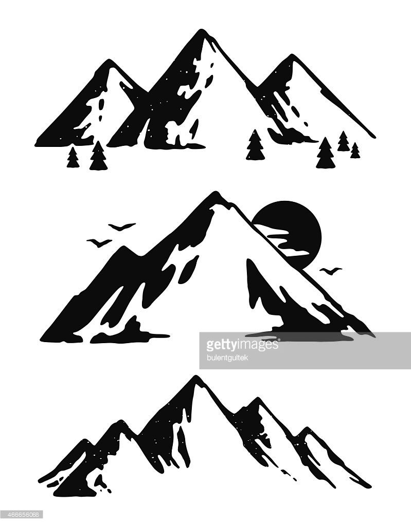 Three Black And White Mountain Images Vector 799x1024 Three Black And White Mountain Images Vector