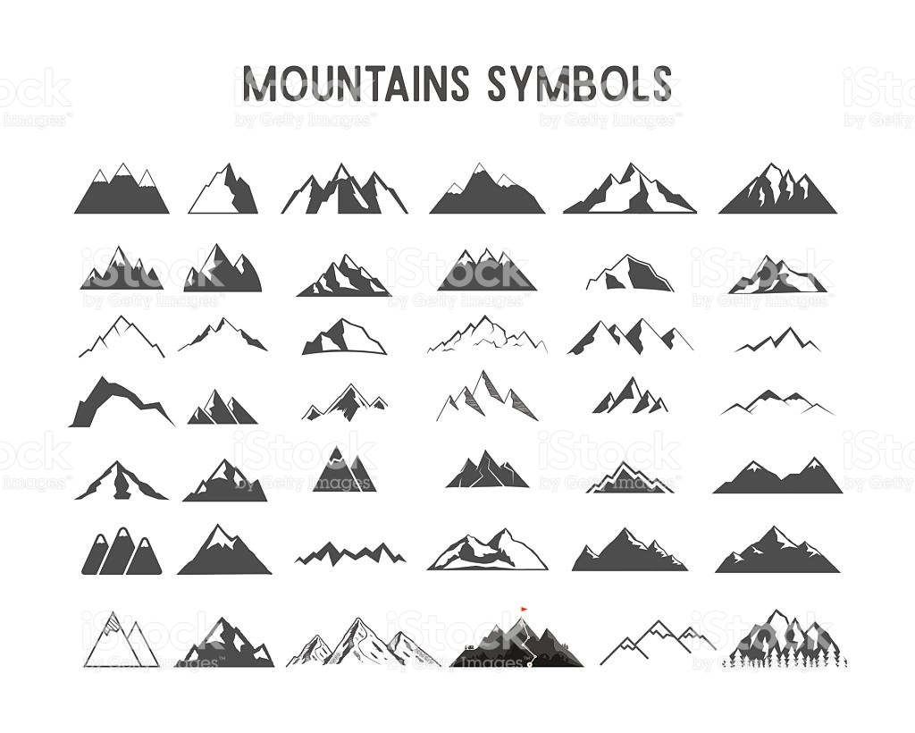1024x820 Mountain Vector Art Group With Items