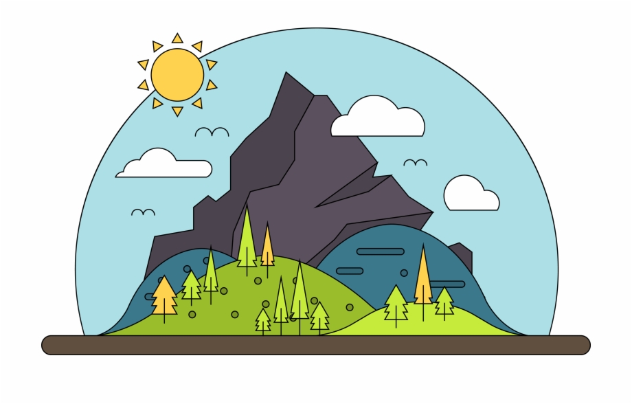 920x588 Mountain Vector Cartoon Landscape Free Transparent