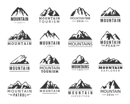 450x360 Mountain Vector Icons Set Set Of Mountain Silhouette Elements