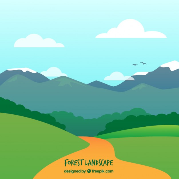626x626 Path In A Landscape With Mountains Vector Free Download