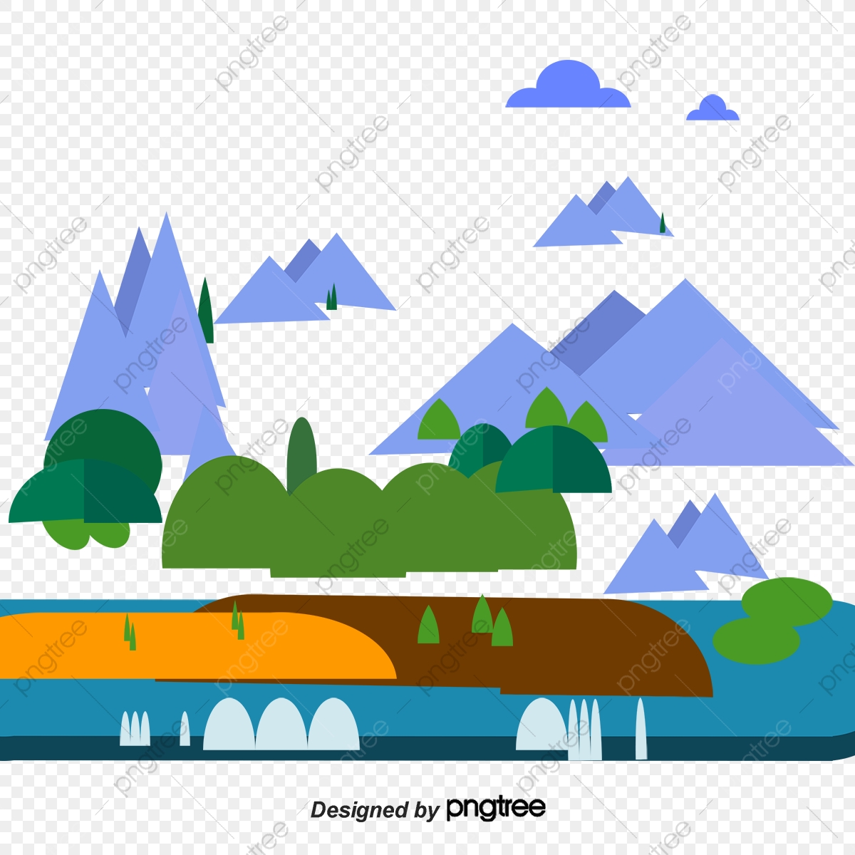 1200x1200 Vector Cartoon Mountains, Vector Mountains, Anime Mountain, Vector