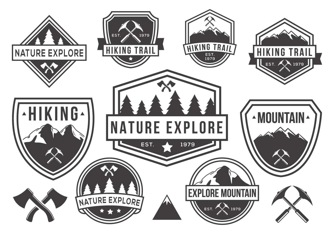 1400x980 Free Mountain And Nature Badges Vector Black And White Cf