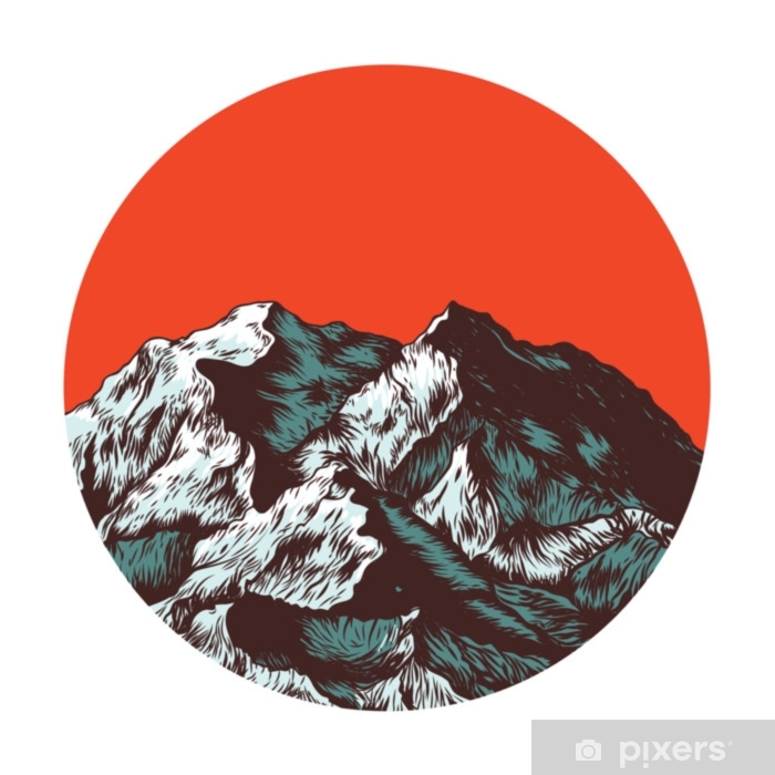 700x700 Hand Drawn Mountain Vector Illustration Poster