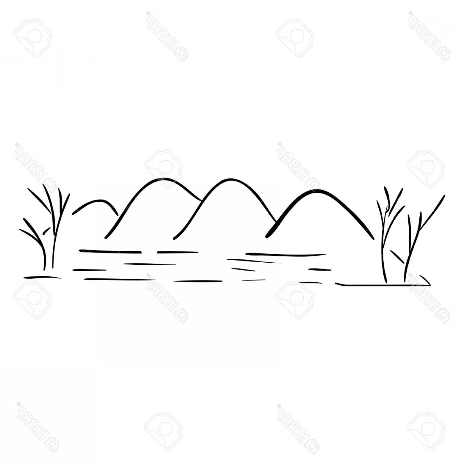 1560x1560 River Mountain Vector Silhouette Lamaison