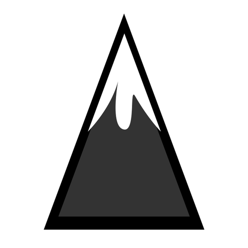 500x500 Snow Capped Mountain Vector Silhouette