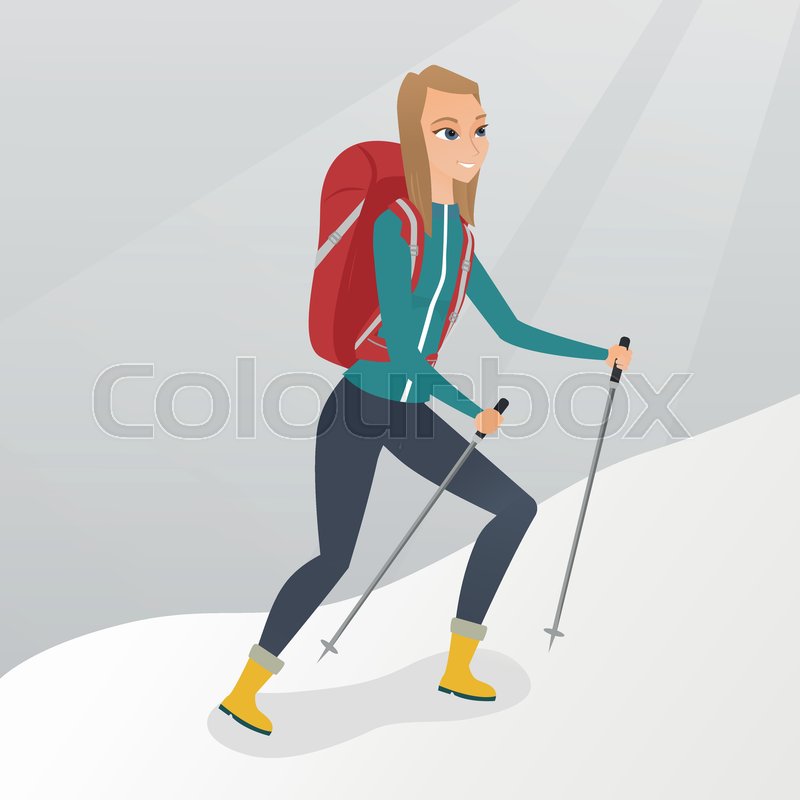 800x800 Caucasian White Mountaineer Climbing A Stock Vector Colourbox