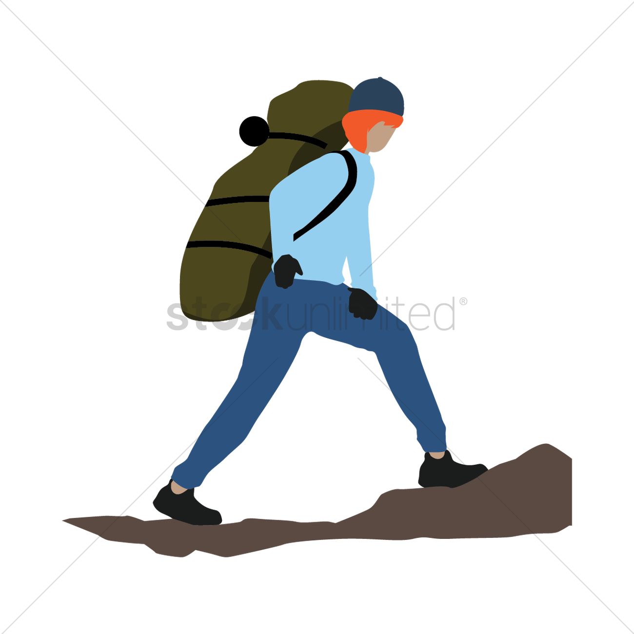 1300x1300 Mountaineer Walking Vector Image