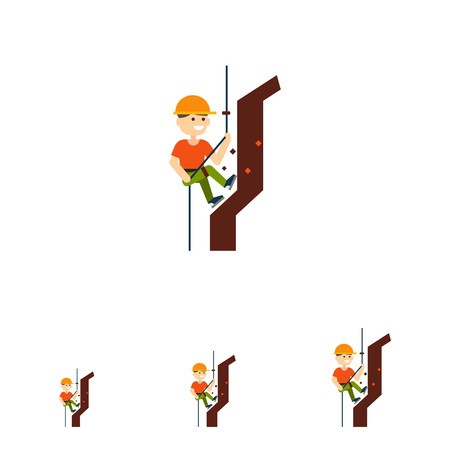 450x450 Multicolored Vector Icon Of Smiling Climbing Mountaineer Royalty