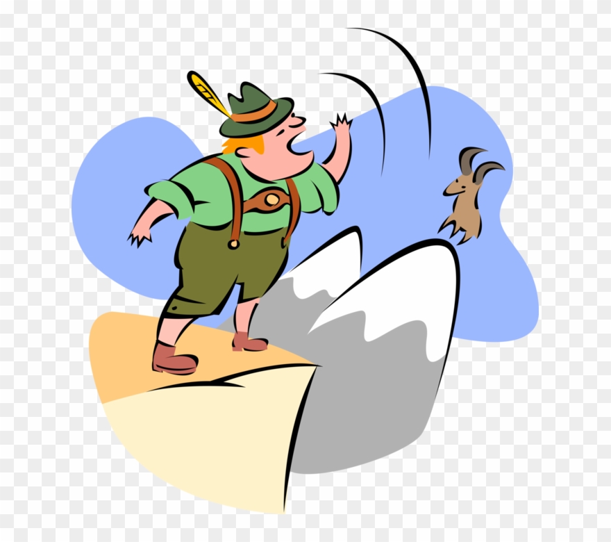 880x780 Yodeling Swiss Mountaineer Vector Image Illustration