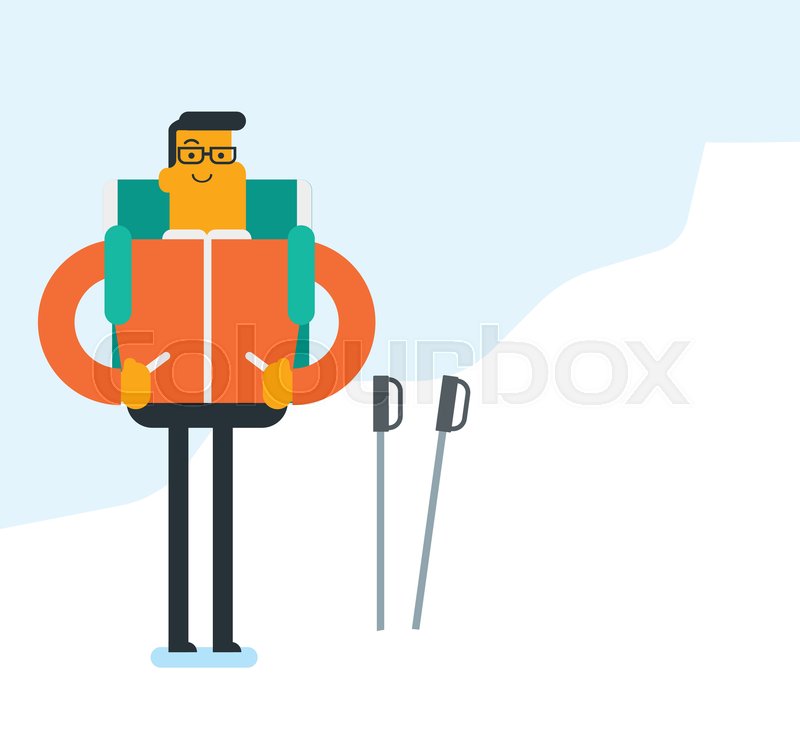 800x734 Young Caucasian White Mountaineer Stock Vector Colourbox