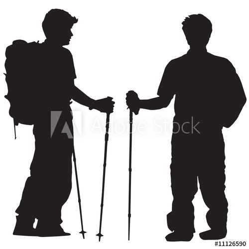 500x500 Mountaineer Silhouette Vector