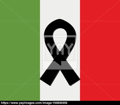 512x448 Italy Flag Mourning Vector