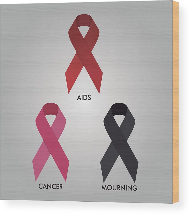 656x740 Aids, Cancer And Mourning Ribbon Vector Design Illustration Wood