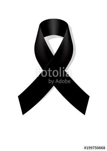 354x500 Black Awareness Ribbon On White Background Mourning Symbol Rip