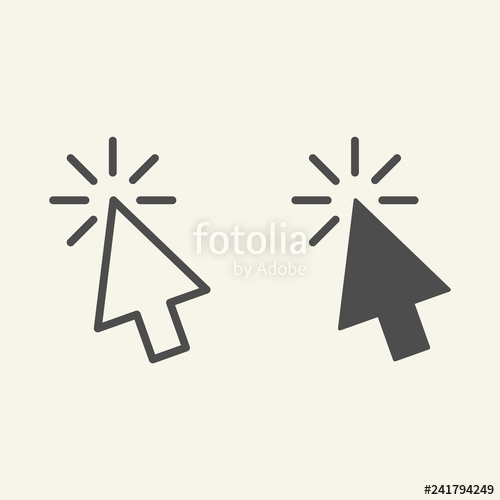 Pointer Line And Glyph Icon Mouse Cursor Vector Illustration 500x500 Pointer Line And Glyph Icon Mouse Cursor Vector Illustration