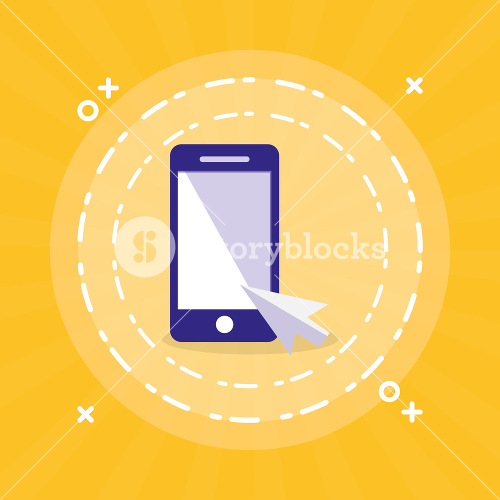 Smartphone With Mouse Cursor Vector Illustration Design Royalty 1000x1000 Smartphone With Mouse Cursor Vector Illustration Design Royalty