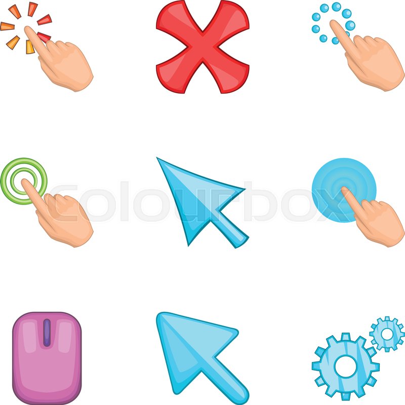 Mouse Pointer Icons Set Cartoon Stock Vector Colourbox 800x800 Mouse Pointer Icons Set Cartoon Stock Vector Colourbox