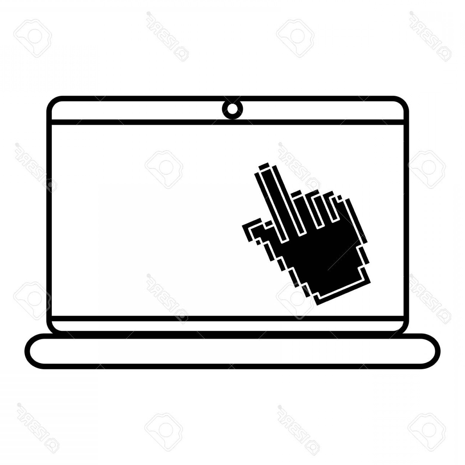Photostock Vector Laptop Computer With Mouse Pointer Vector 1560x1560 Photostock Vector Laptop Computer With Mouse Pointer Vector
