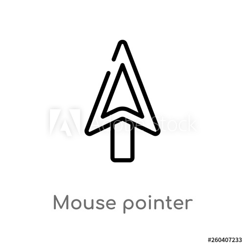Outline Mouse Pointer Vector Icon Isolated Black Simple Line 500x500 Outline Mouse Pointer Vector Icon Isolated Black Simple Line