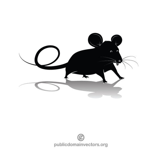 500x500 Mouse Silhouette Vector Clip Art