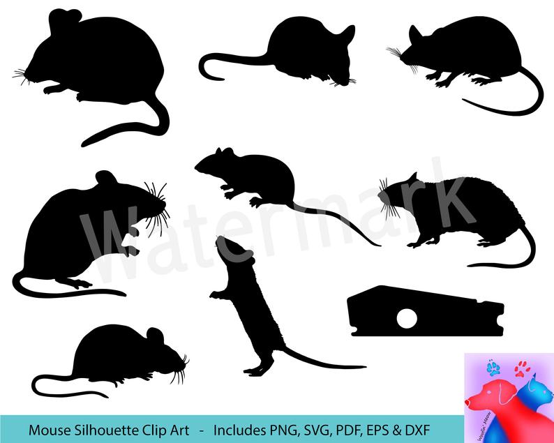 794x635 Mouse Silhouette Clipart Mice Vector Decal Rodent Etsy