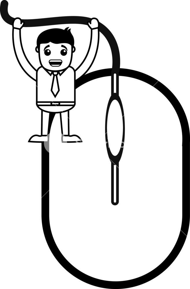 657x1000 Cartoon Man With Mouse