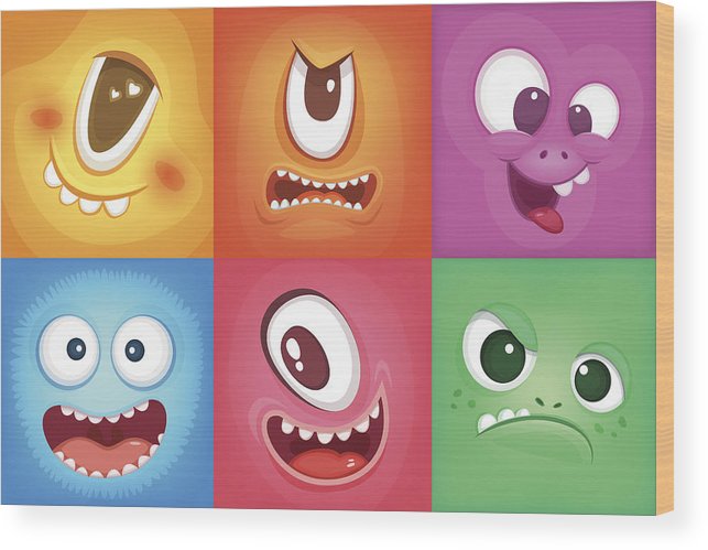643x499 Monster Cartoon Faces Demon Smiles And Big Crazy Mouth Vector